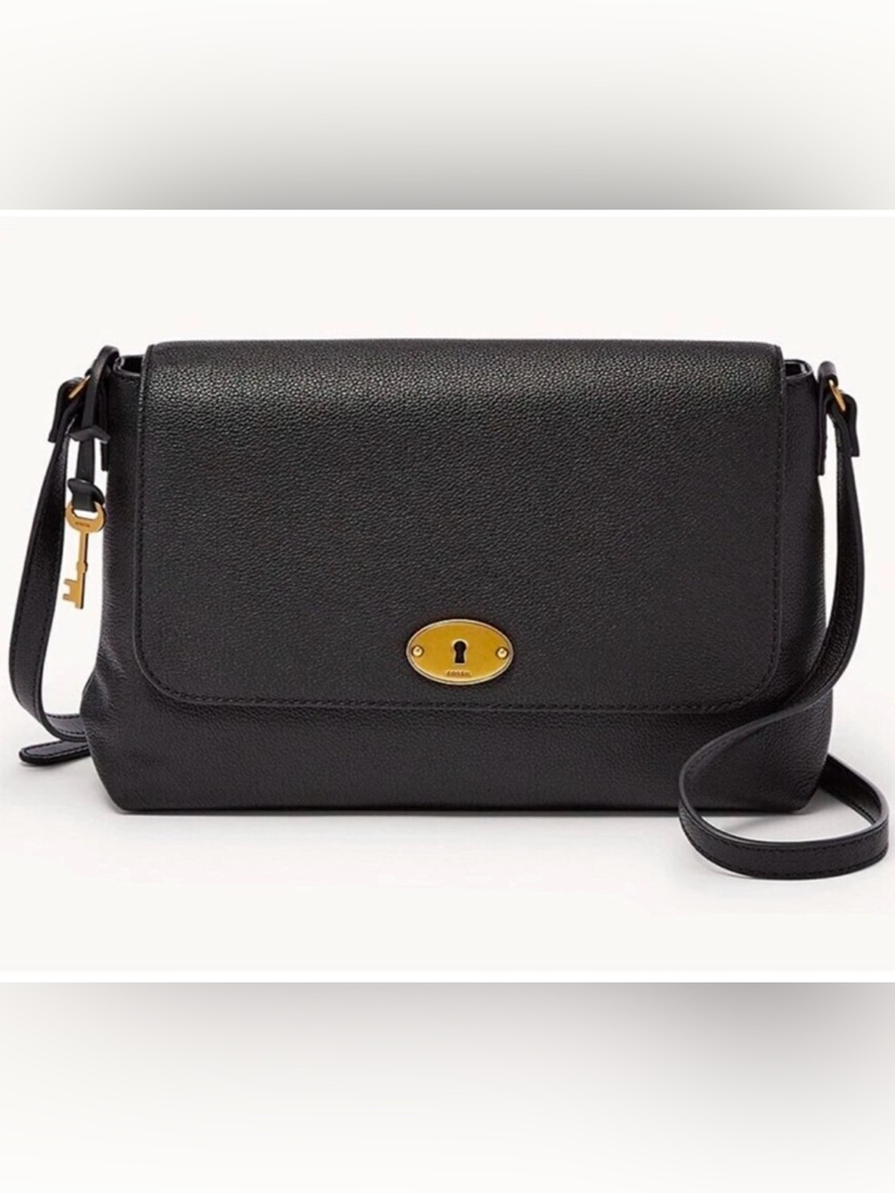 Fossil Black Leather Crossbody - Picture 1 of 4
